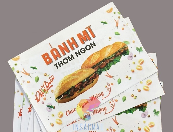 Mẫu giấy gói bánh mì thịt chất liệu ivory