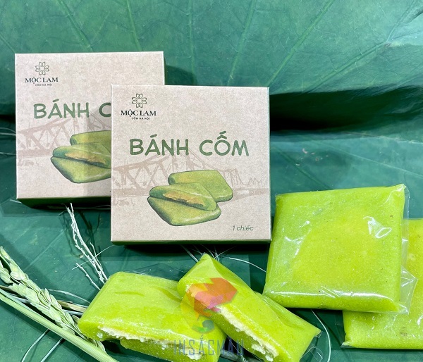 Mẫu hộp giấy đựng bánh cốm màu sắc tinh tế, ấn tượng