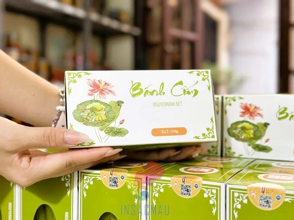 Mẫu hộp giấy đựng nhiều chiếc bánh cốm thiết kế đẹp, cao cấp