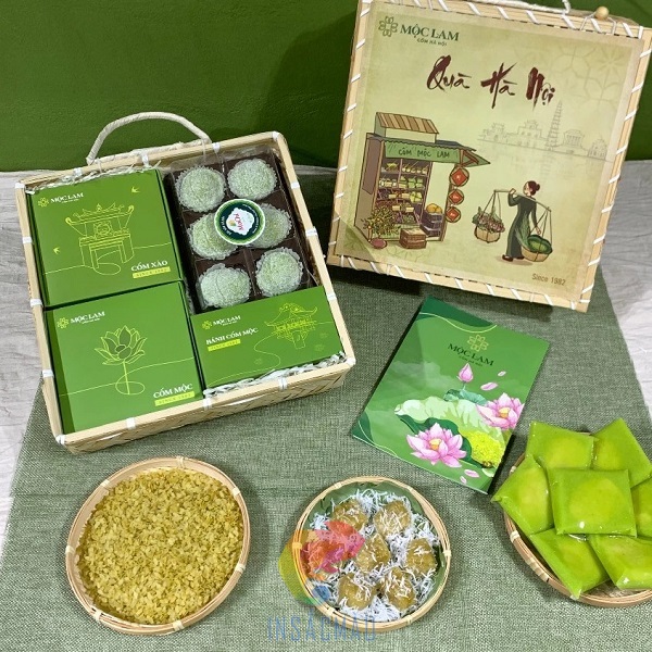 Mẫu hộp giấy đựng bánh cốm làm quà tặng