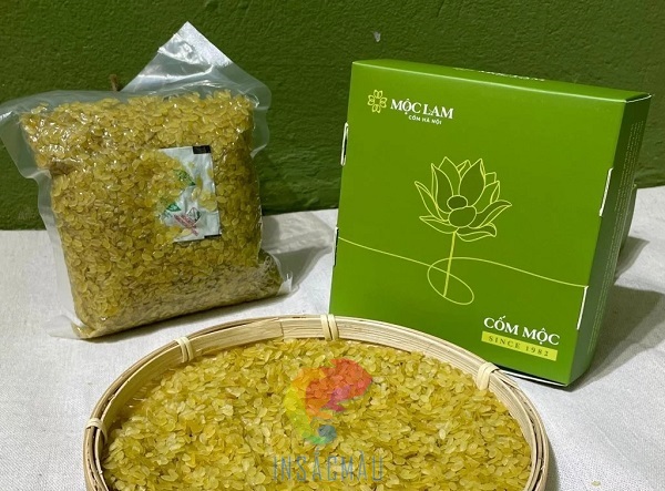 Mẫu hộp giấy đựng bánh cốm thiết kế đẹp, màu xanh mạ non bắt mắt