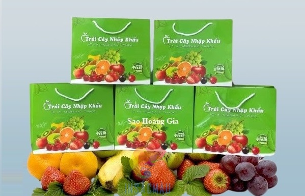 Mẫu túi giấy đựng hoa quả cán màng bóng sang trọng