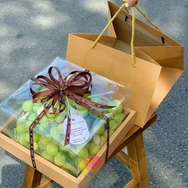 Mẫu túi giấy đựng trái cây làm quà tặng