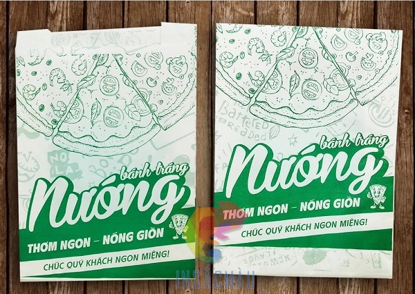 Mẫu túi đựng bánh tráng nướng xếp hông