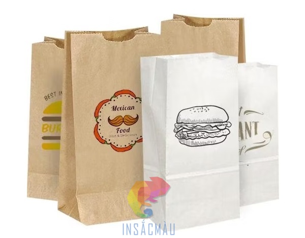 Mẫu túi giấy đựng bánh hamburger nhiều kích thước, màu sắc
