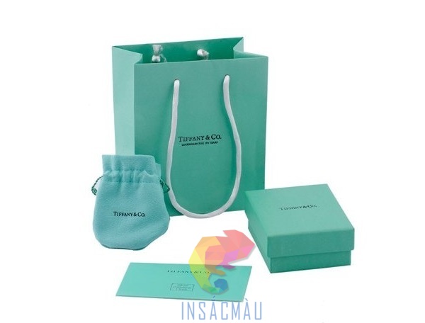 Mẫu túi giấy đựng trang sức màu xanh mint thời thượng