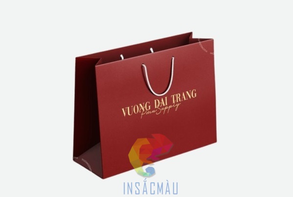 Mẫu túi giấy ép kim ông đỏ, ép kim vàng sang trọng