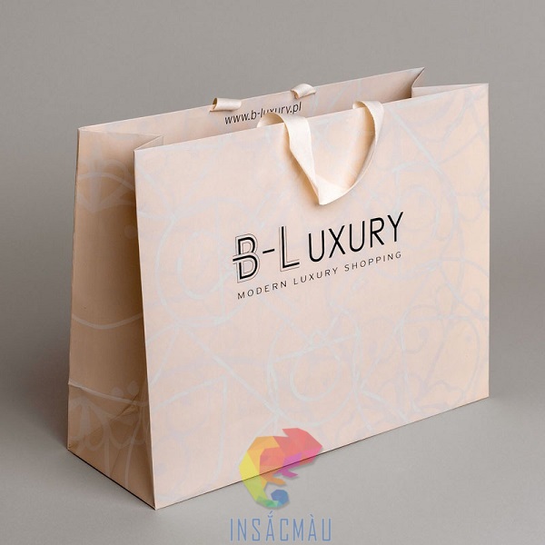 Mẫu túi giấy ép kim tên thương hiệu nổi bật