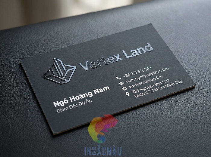 Mẫu danh thiếp bất động sản phủ UV định hình logo
