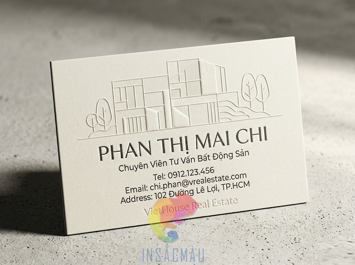 Mẫu card visit bất động sản tông trắng tinh tế