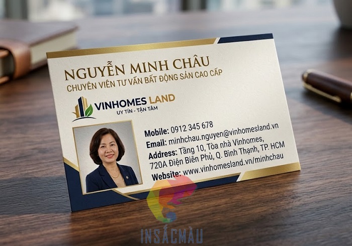 Mẫu danh thiếp bất động sản trang trí viền độc đáo