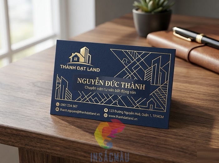 Mẫu name card bất động sản ép kim nổi bật