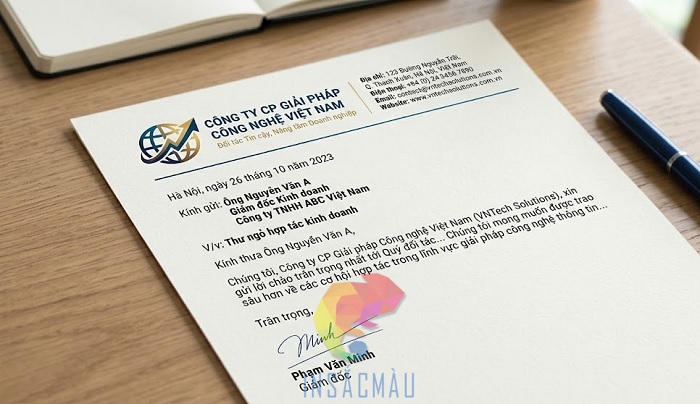 Mẫu letterhead thiết kế đơn giản