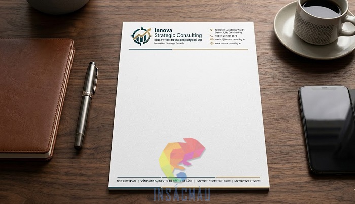 Mẫu letterhead thiết kế tối giản, tinh tế
