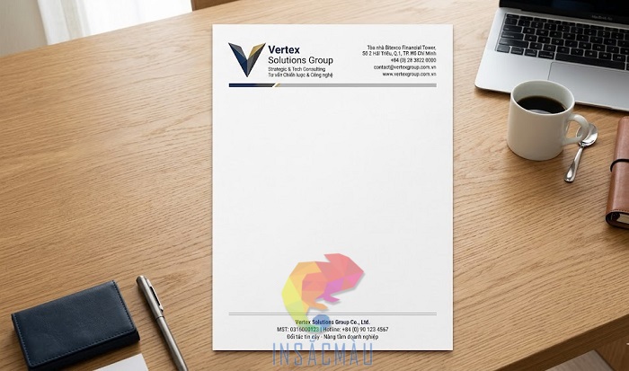 Mẫu letterhead không in màu header và footer