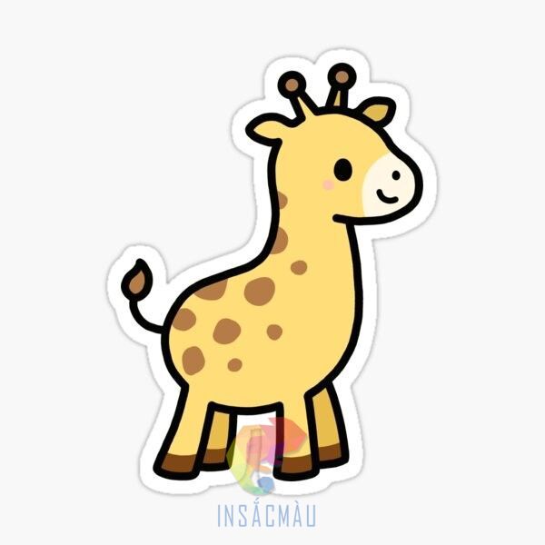 Mẫu sticker con hươu cao cổ