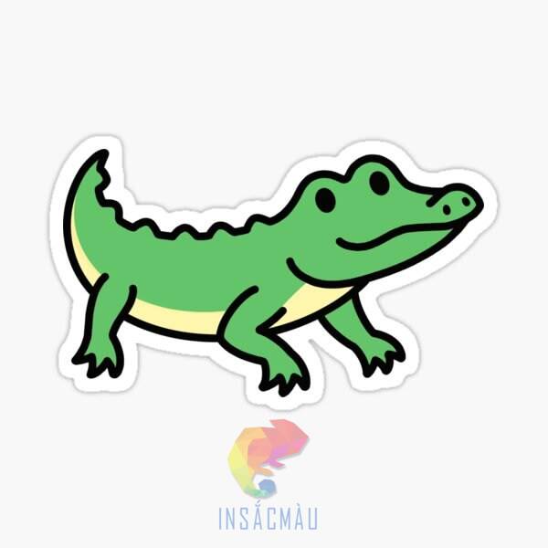Mẫu sticker con cá sấu