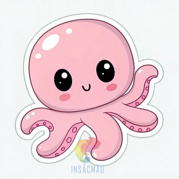 Mẫu sticker hình con bạch tuột