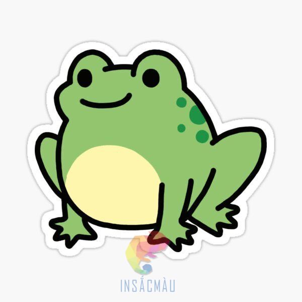 Mẫu sticker hình con ếch xanh
