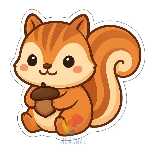 Mẫu sticker con sóc cute