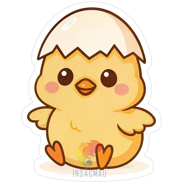 Mẫu sticker con gà ngộ nghĩnh