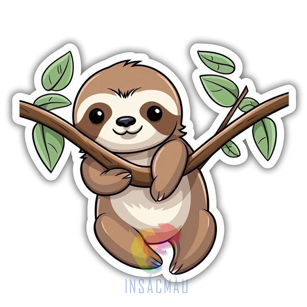Mẫu sticker hình con lười