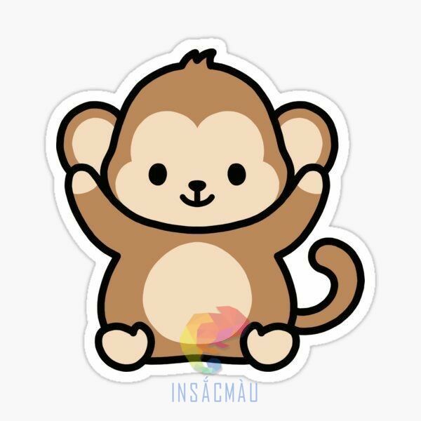 Mẫu sticker hình con khỉ