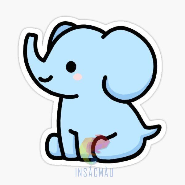 Mẫu sticker hình con voi
