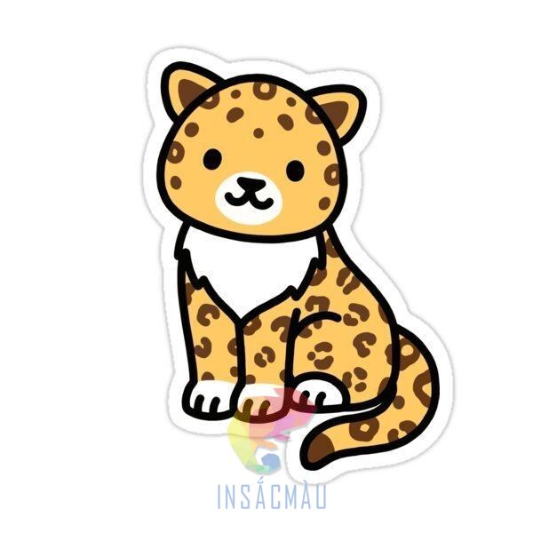 Mẫu sticker hình con báo đốm