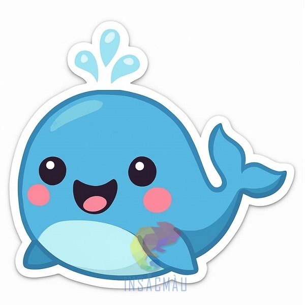 Mẫu sticker hình con cá voi