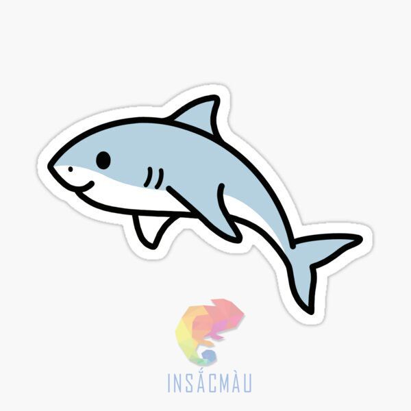 Mẫu sticker hình con cá mập