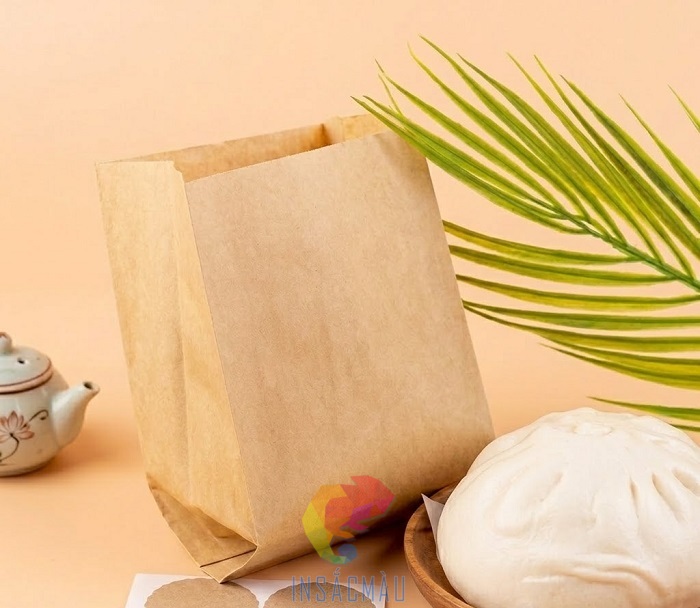 Mẫu túi giấy kraft đựng bánh bao thiết kế đơn giản