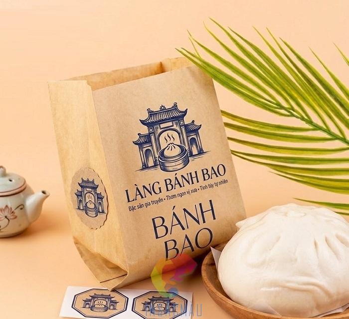 Mẫu túi giấy kraft đựng bánh bao đẹp