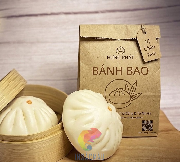 Mẫu túi giấy đựng bánh bao có in mã QR