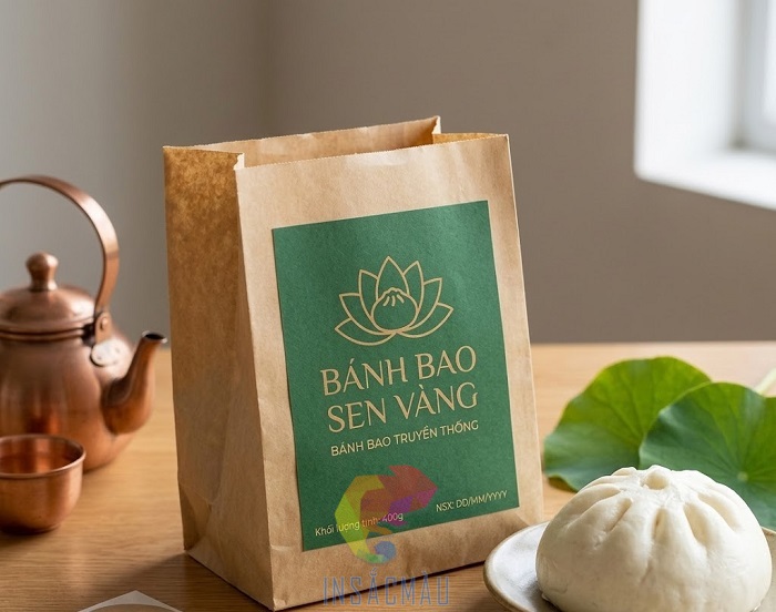 Mẫu bao bì túi đựng bánh bao thiết kế đơn giản