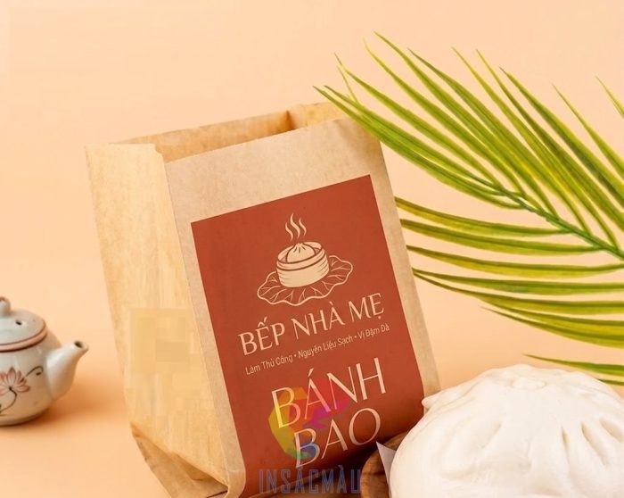 Mẫu bao bì túi đựng bánh bao đáy ép, xếp hông