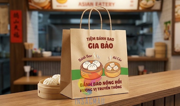 Mẫu túi đựng bánh bao có quai xách