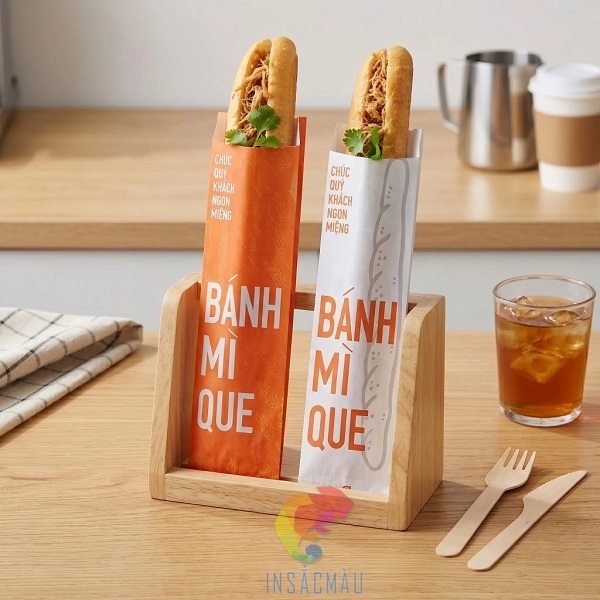 Mẫu túi đựng bánh mì que đẹp, thiết kế theo yêu cầu của tiệm