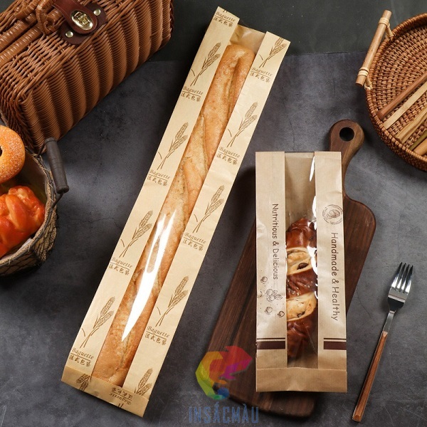 Mẫu túi đựng bánh mì que xếp hông, nhiều kích thước