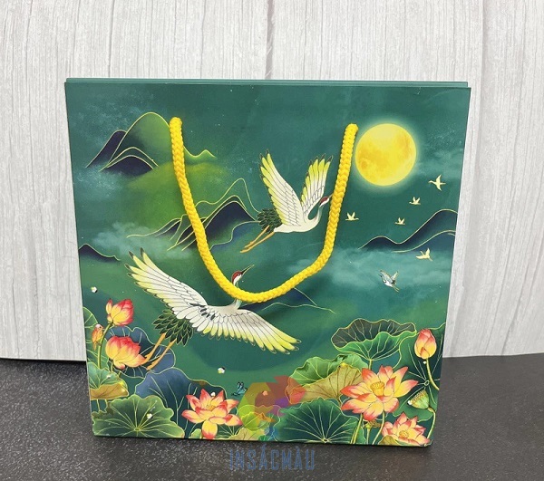 Mẫu túi giấy đựng bánh trung thu đẹp, hình minh họa ấn tượng
