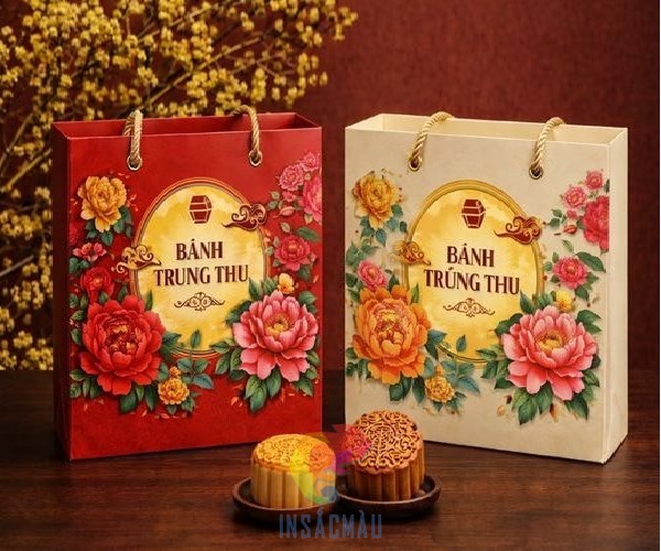 Mẫu túi giấy đựng bánh trung thu thiết kế ấn tượng, thu hút