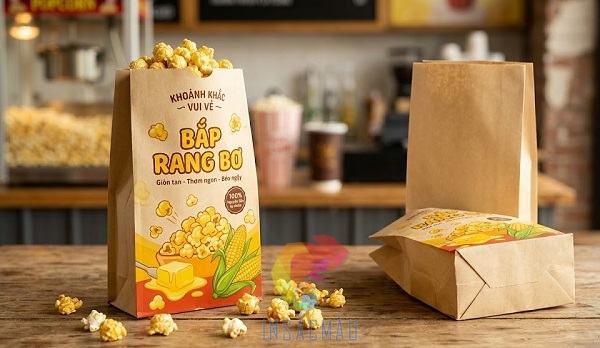 Mẫu túi đựng bỏng ngô ấn tượng