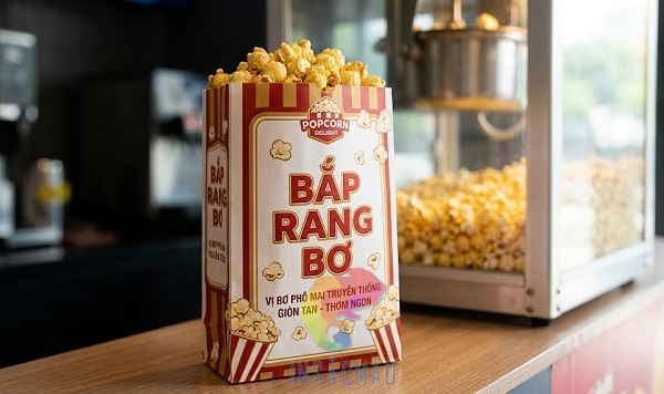 Mẫu túi giấy đựng bỏng ngô đẹp