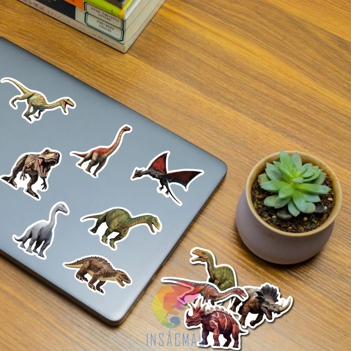 Kích thước phổ biến của sticker khủng long và ứng dụng thực tế
