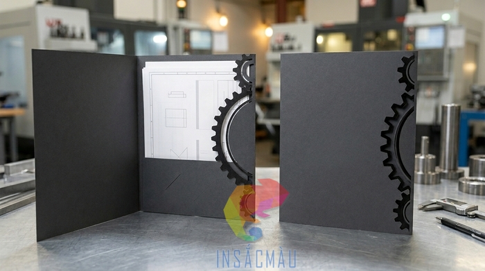 Mẫu folder 1 túi đẹp, sang trọng cho ngành cơ khí