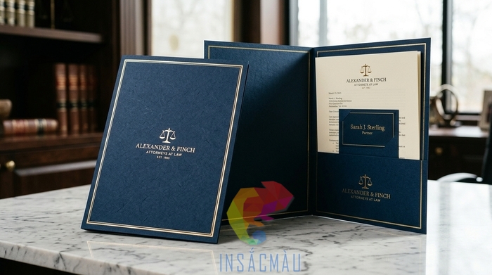 Mẫu folder 1 túi ép kim bạc logo bắt mắt