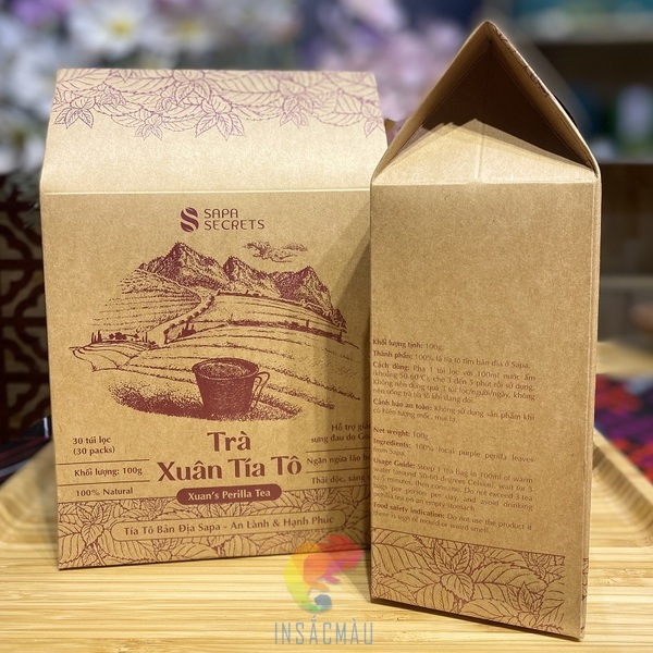 Mẫu thiết kế bao bì đựng trà thảo mộc bằng giấy kraft