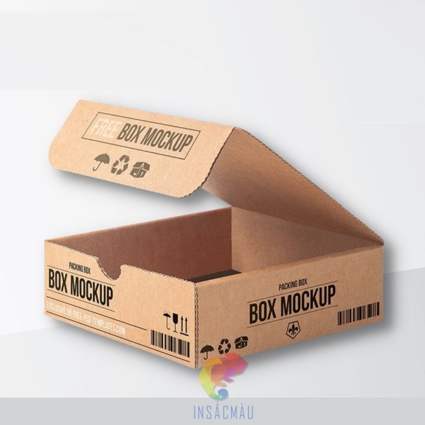 Mẫu hộp giấy carton dẹt nắp gài đơn giản