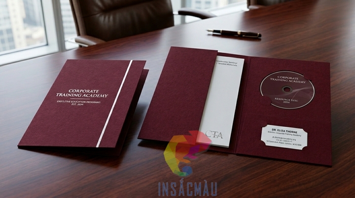 Thiết kế folder có khe để CD và danh thiếp cho giáo dục