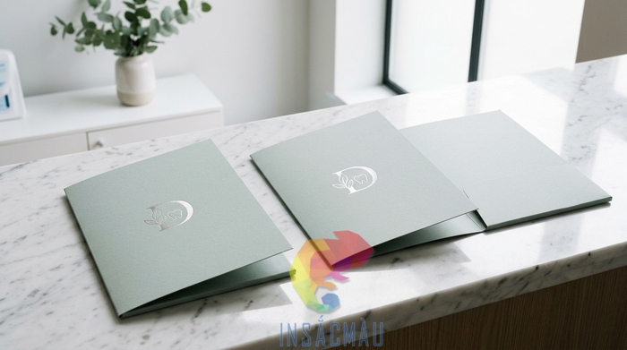 Mẫu folder gấp 3 màu sắc hiện đại